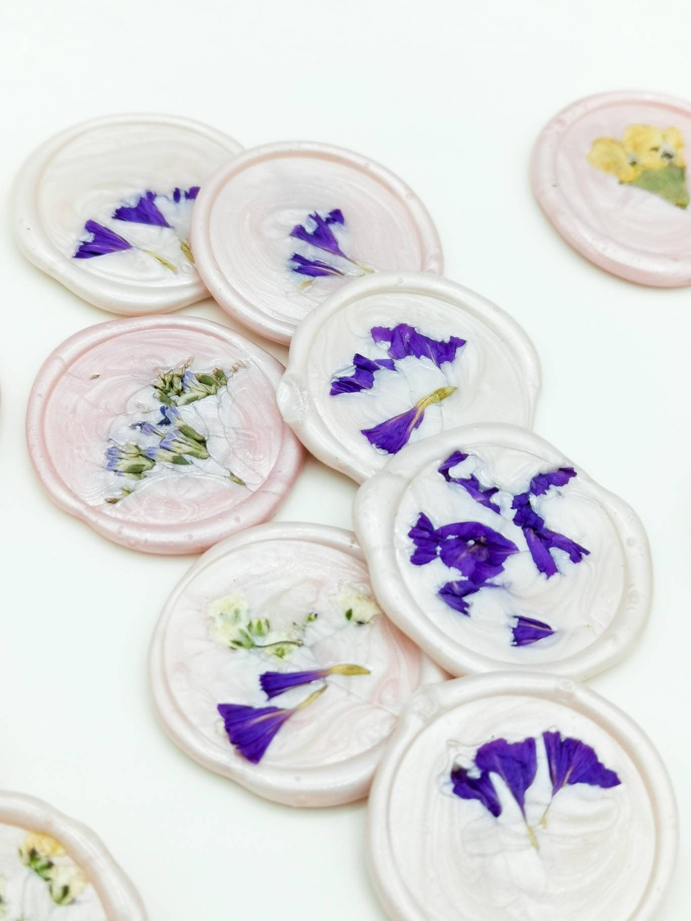 Wax seal floral wax seal dried flowers adhesive wax seal Etsy