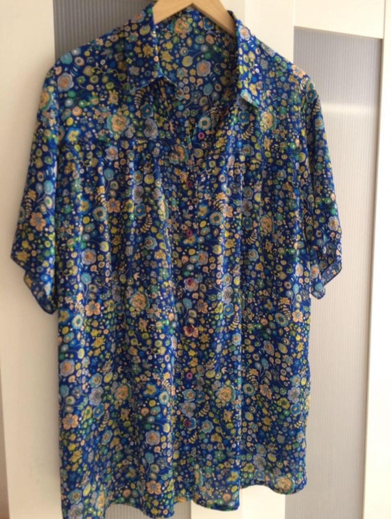 Vintage Shirt - French Style Shirt - Blue Shırt -