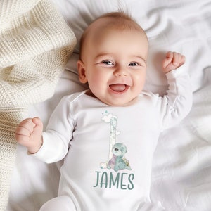 Personalised Seal Baby Boy Girl Name Vest Onesie Bib Babygro Rompersuit