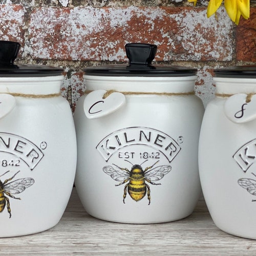 PINK FLORAL Tea Coffee Sugar Canisters. Storage Jars. Etsy