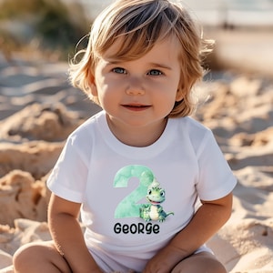 Personalised Birthday T-shirt Dinosaur Numbers