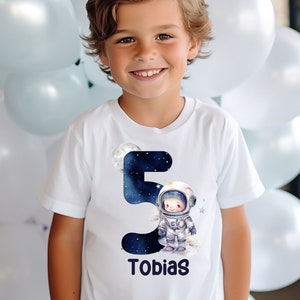 Personalised Birthday T-shirt Astronaut Spaceman Numbers