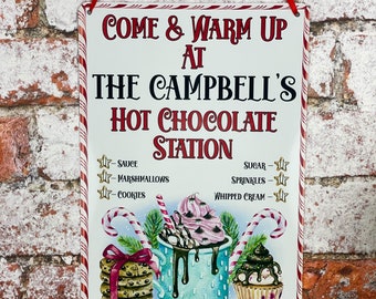 Personalised Perfect Hot Chocolate Station Family Sign