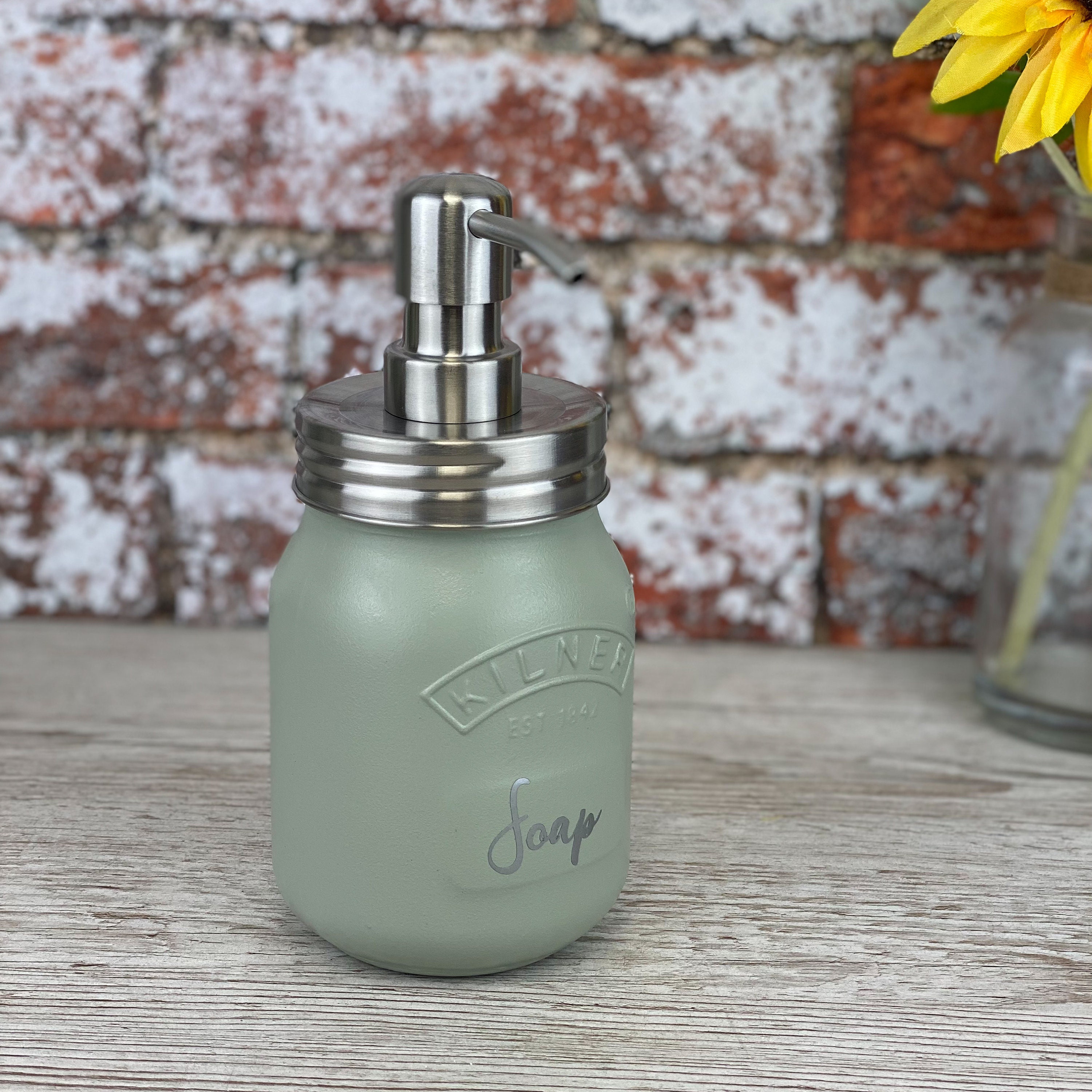 Kilner Jar Soap Dispenser Sage Green Etsy