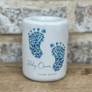 Personalised Memorial Forget Me Not Candle Holder image 6