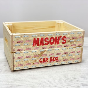 Personalised Toy Police Fire Ambulance Cars Stackable Storage Crate