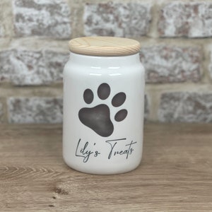 Bamboo Ceramic Storage Pet Treat Jars