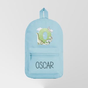 Personalised Kids Rucksack Backpack Dinosaur Theme - Choose a colour
