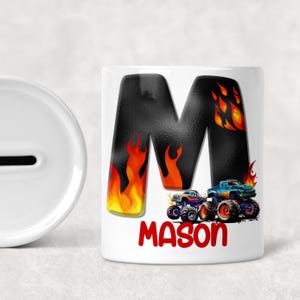 Personalised Monster Truck Savings Money Box Coin Bank