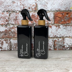 Reusable Black Gloss Spray Dispenser Bottles