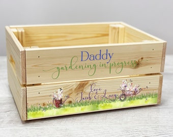 Personalisierte Garten Samen Werkzeuge Aufbewahrungsbox aus Holz