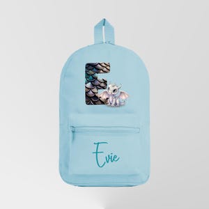 Personalisierter Kinderrucksack Rucksack Silver Dragon Theme - Farbe auswählen