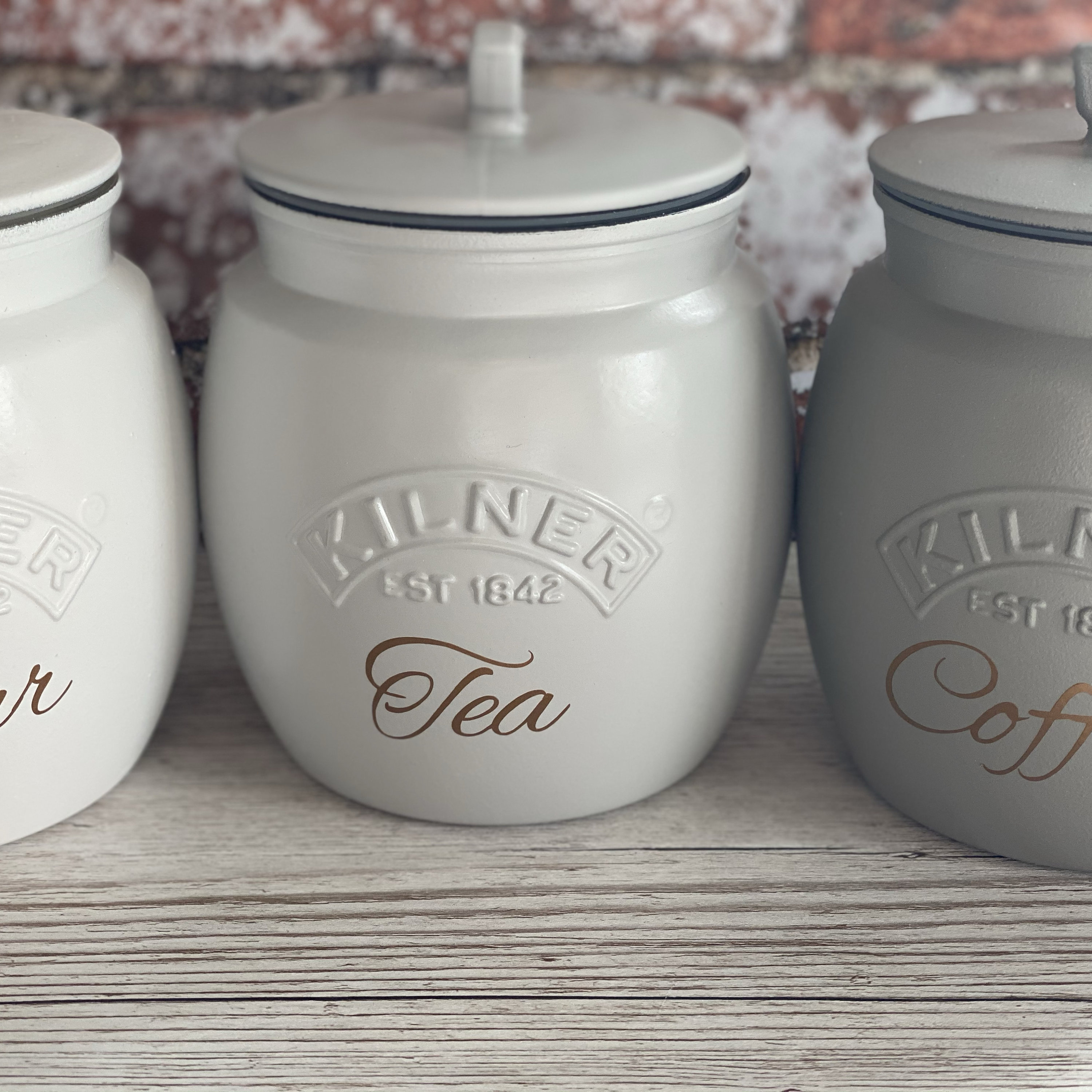 Tea Coffee Sugar Kilner Retro Canisters Etsy