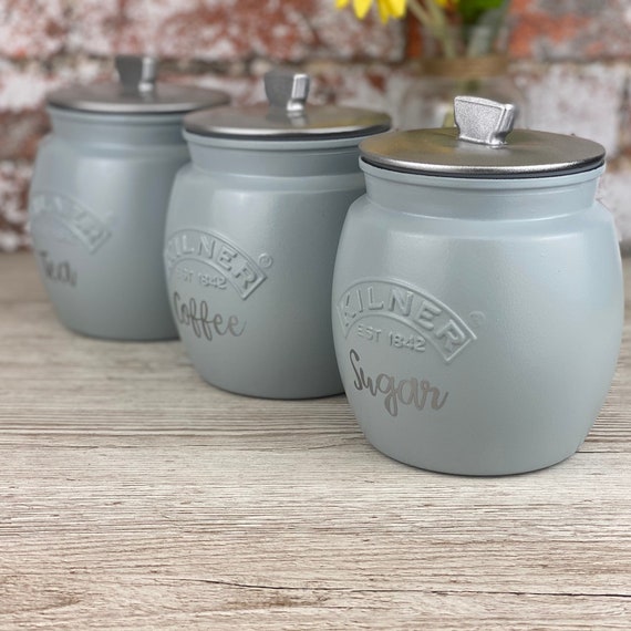 Tea Coffee Sugar Kilner Duck Egg Blue Canisters Etsy UK