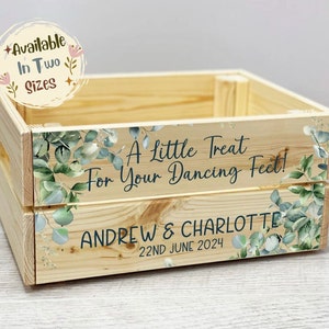 Hochzeit Grüne Botanicals Flip Flop Holzkiste, Wenn Ihre Füße Müde Und Wunde Sind