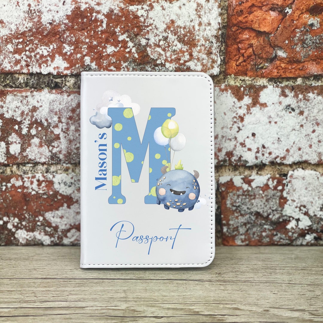Personalised My First Passport Cover Blue Monster Etsy