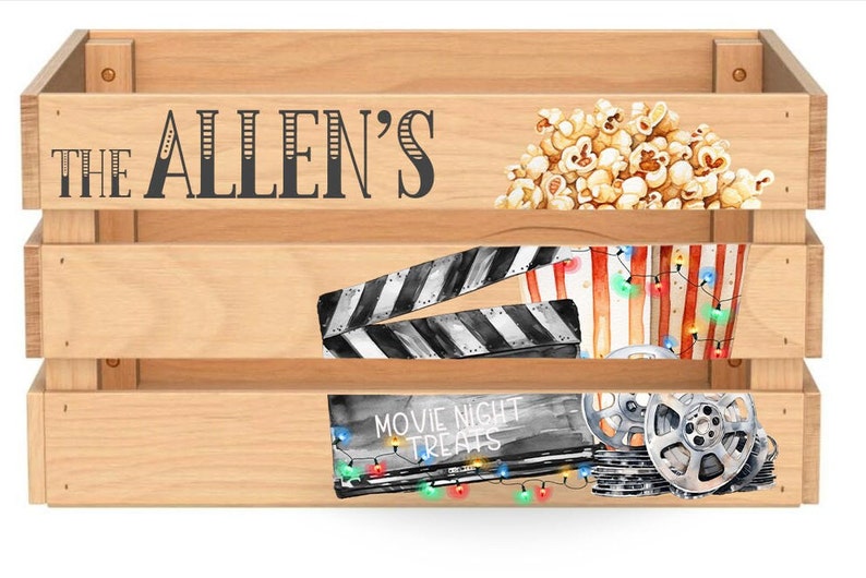 Personalised Family Movie Night Snack Tray Crate - Etsy