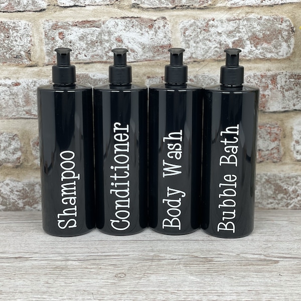 Reusable 500ml Gloss Black Pump Bottles