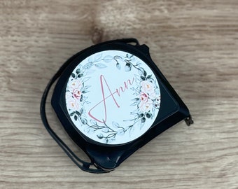 Personalised Floral 5m Metal Tape Measure