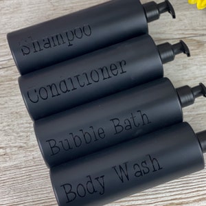 Reusable Matte Black Pump Dispenser Bottles