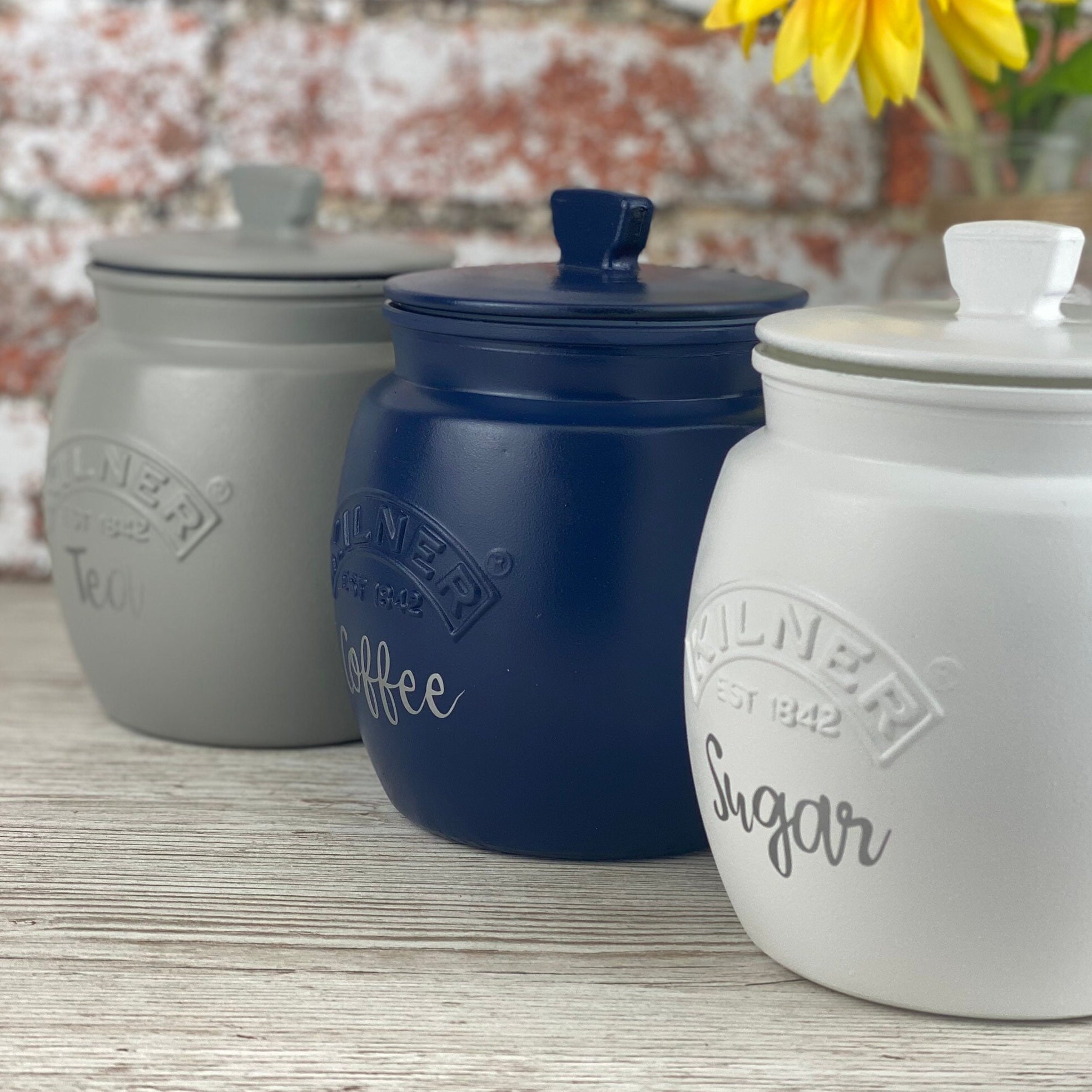 Home & Garden Soret White Ceramic Tea Coffee Sugar Storage Jars Pots