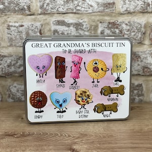 Personalised Large Hinged Biscuit Character Tin