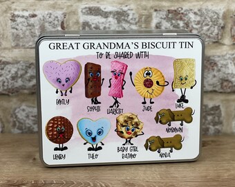 Personalised Large Hinged Biscuit Character Tin