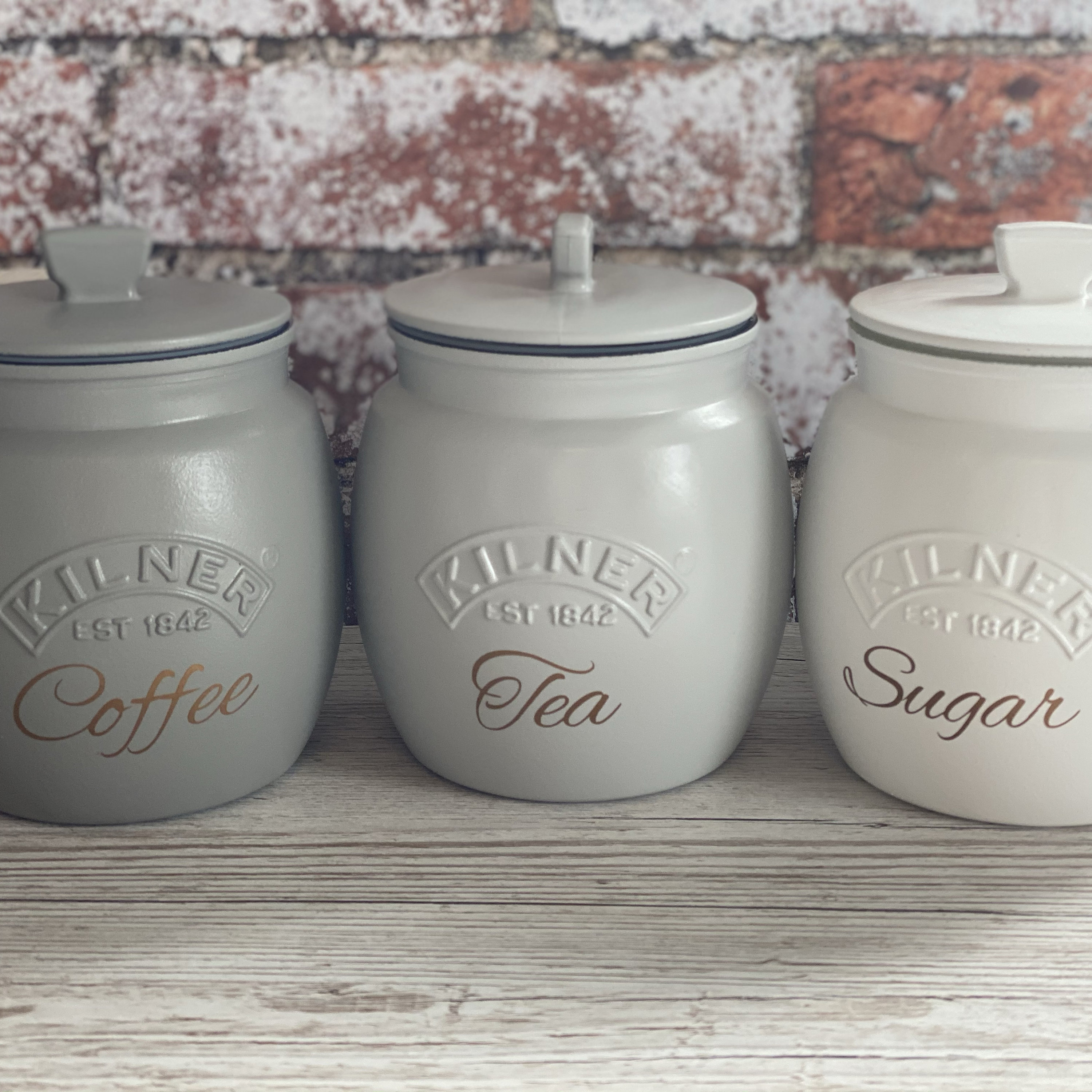 Tea Coffee Sugar Kilner Retro Canisters Etsy