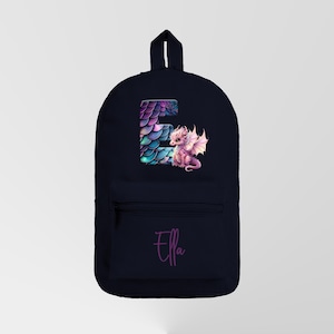 Personalisierter Kinderrucksack Rucksack Pink Purple Dragon Theme - Farbe auswählen
