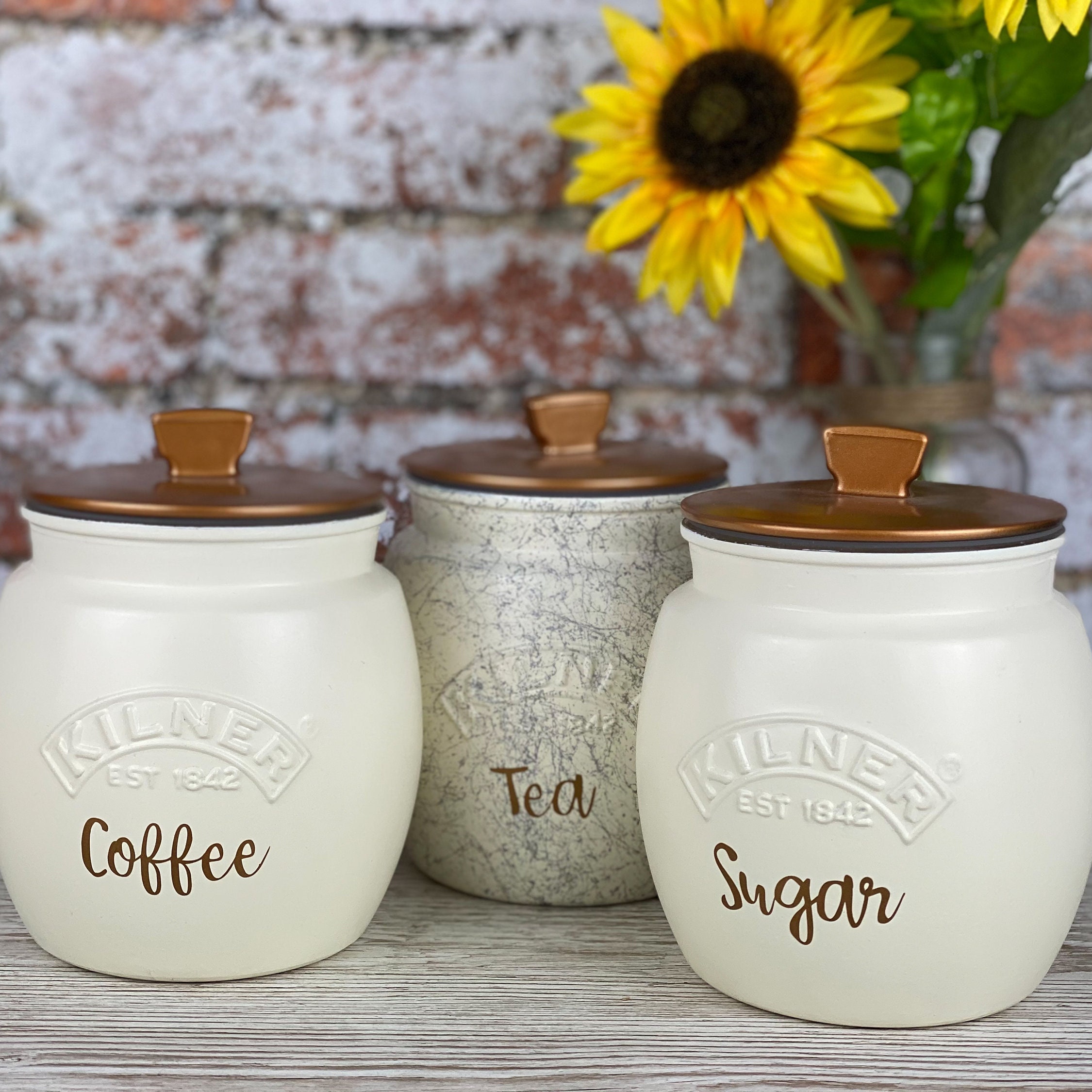 etsy kilner tea coffee sugar