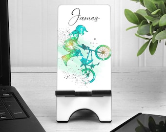 Personalised Mobile Cell Phone Stand BMX Cycle Theme