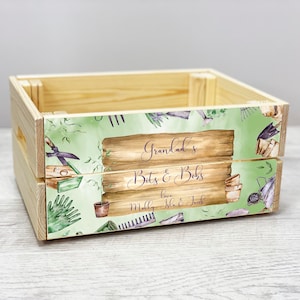 Personalisierte Garten-Thema Bits n Bobs Aufbewahrungsbox aus Holz