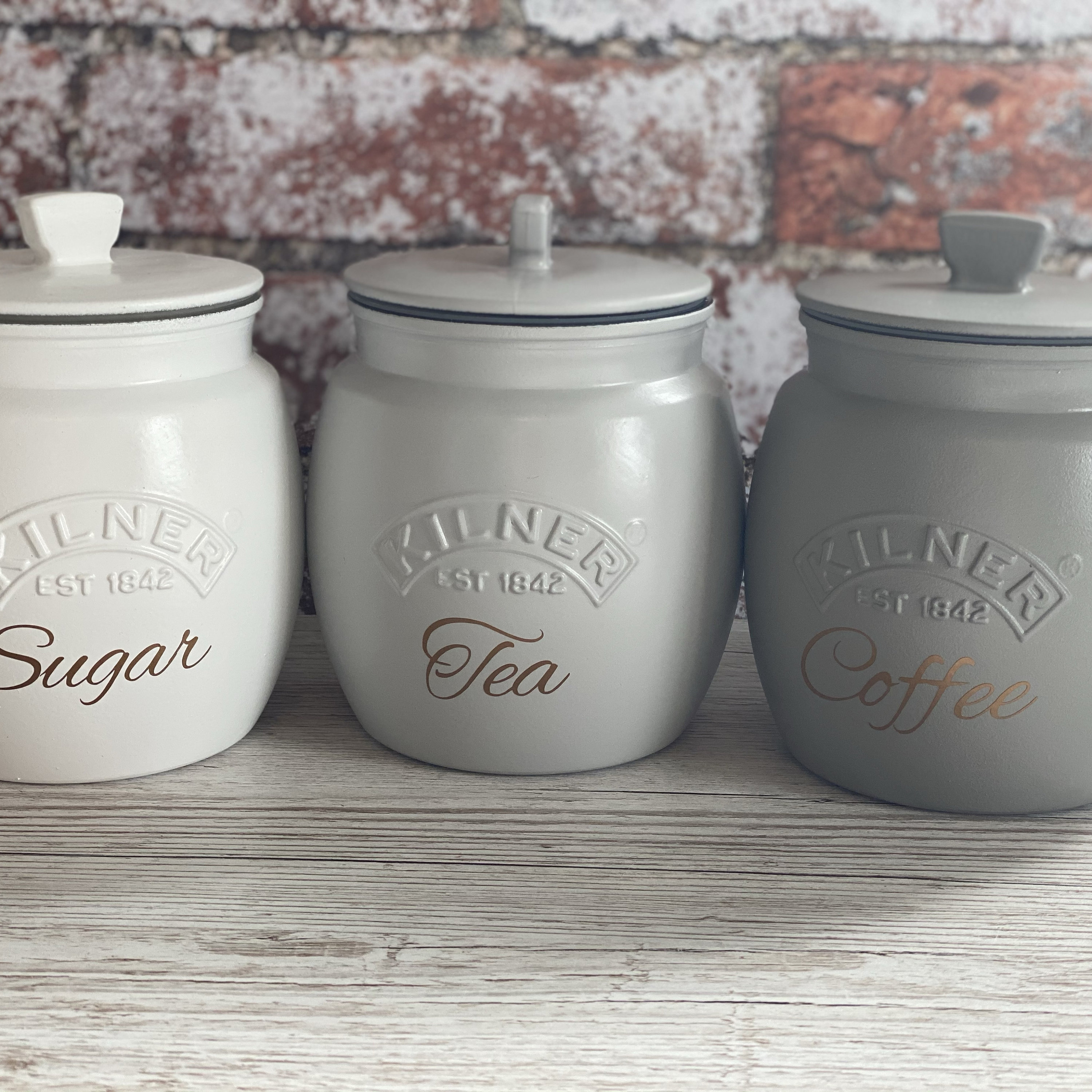 Tea Coffee Sugar Kilner Retro Canisters Etsy