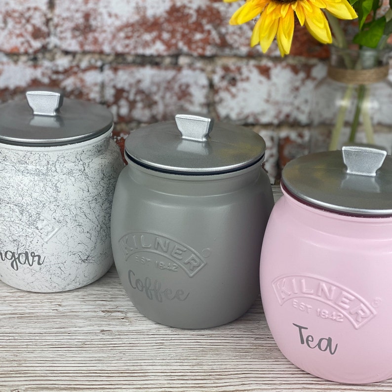 Tea Coffee Sugar Kilner Retro Canisters Etsy UK