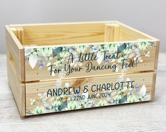 Personalised Wedding Leafy Flip Flop Crate When Your Feet Are Tired And Sore