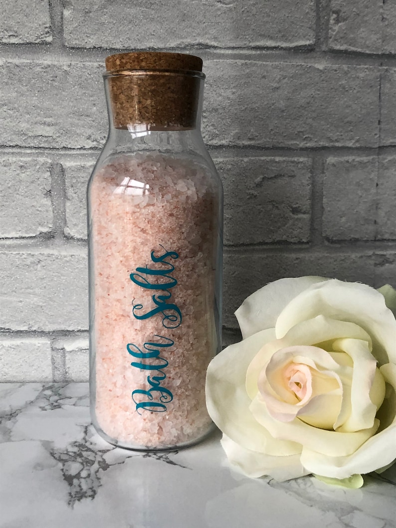 500ml or 1L Glass Bottle with Cork Bath Salts Bathroom Storage Etsy