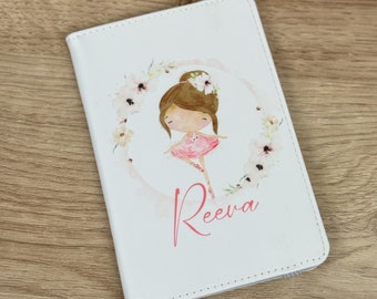 Personalised Floral Ballerina Passport Cover Various Colours