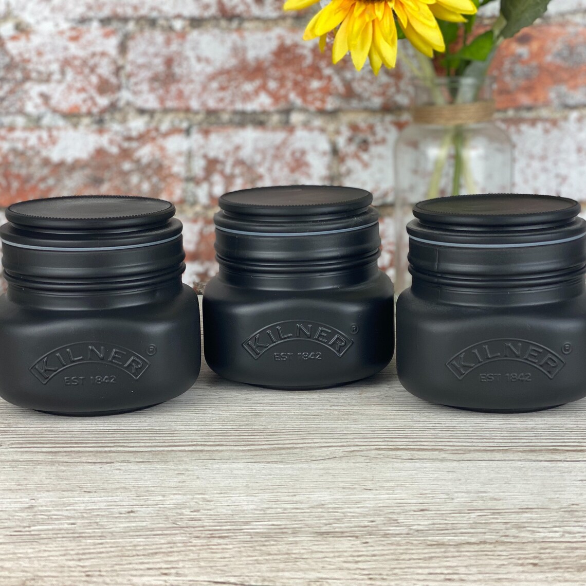 Limited Edition Square Push Top Jar Black Etsy