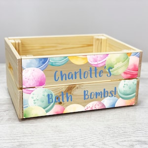 Personalised Bath Bomb Storage Box Crate