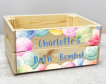 Personalised Bath Bomb Storage Box Crate
