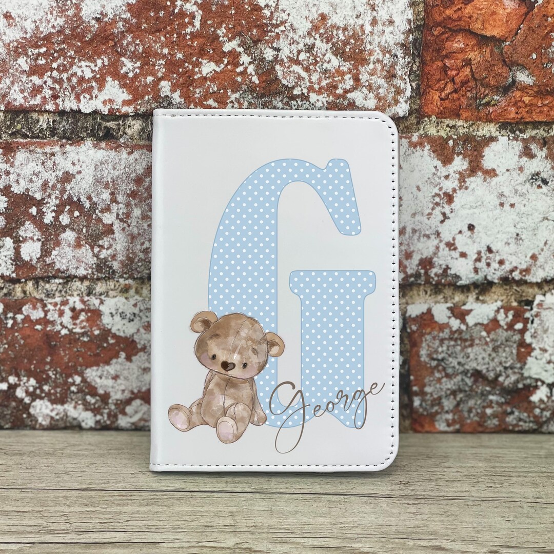 Personalised My First Passport Cover Blue Teddy Etsy