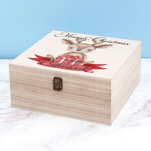 Personalised Christmas Reindeer Gift Christmas Eve Wooden Keepsake Box | 3 Sizes Available