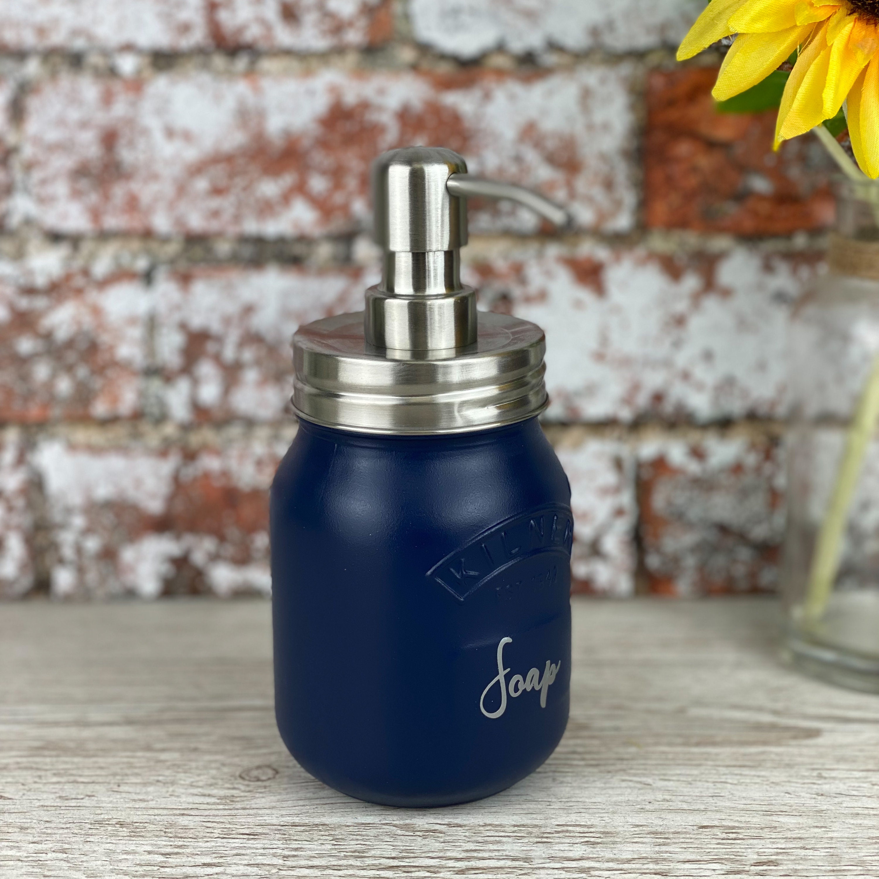 Kilner Jar Soap Dispenser Navy Etsy