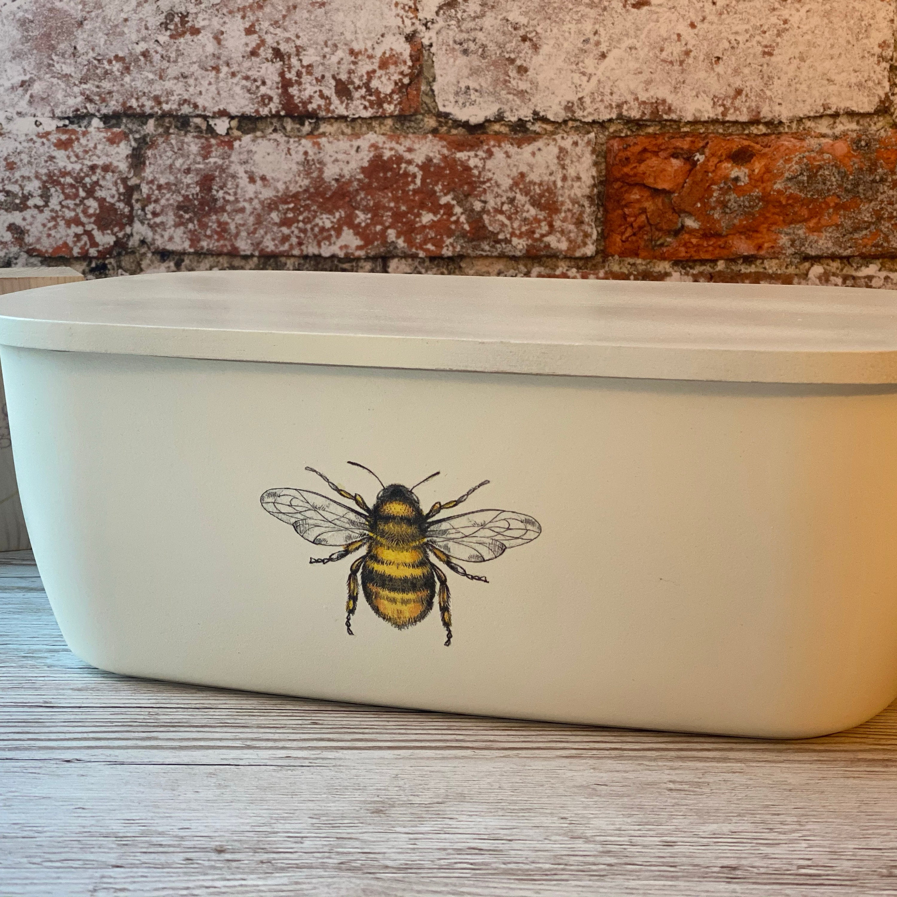 Beautiful Bee Cream Bread Bin Etsy