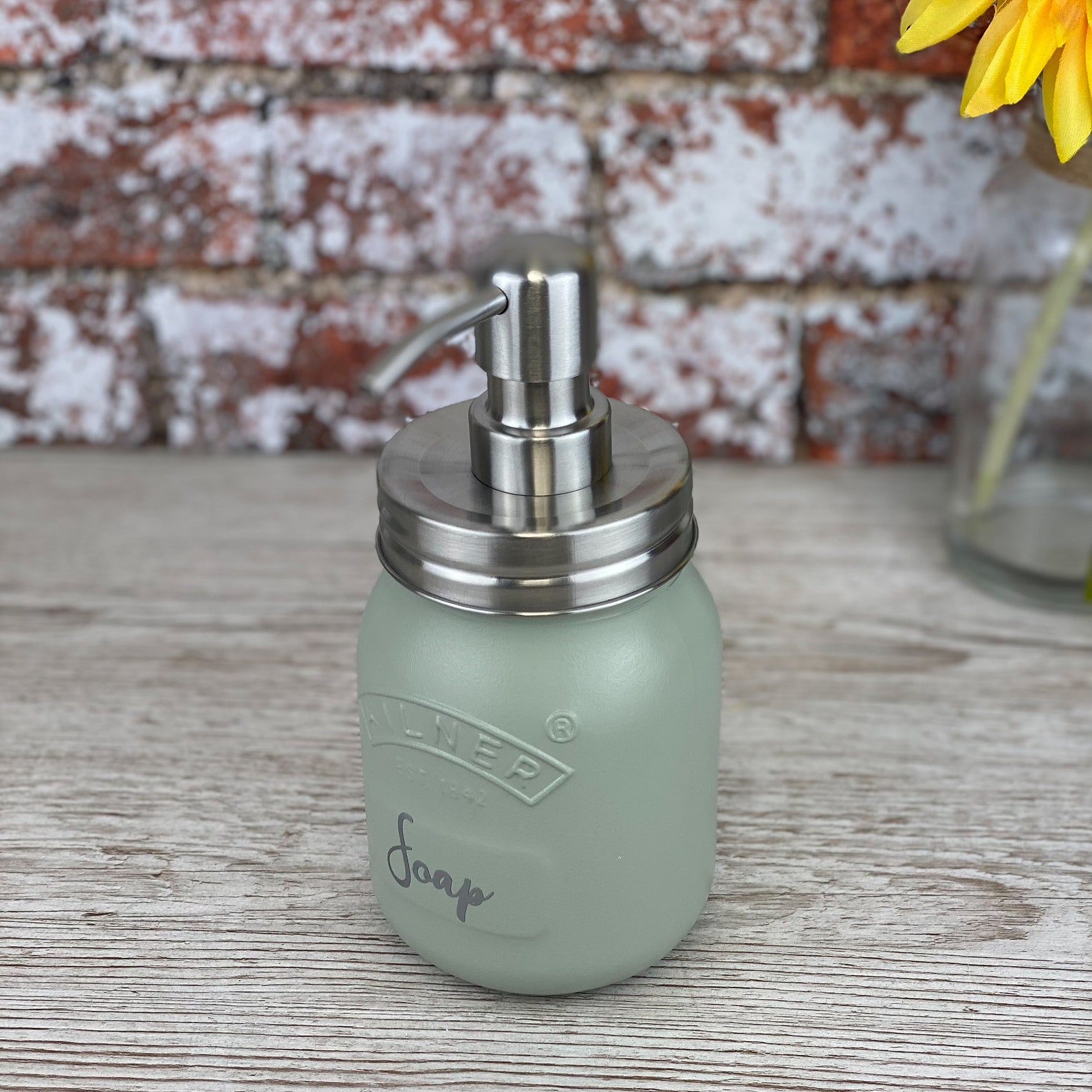 Kilner Jar Soap Dispenser Sage Green Etsy