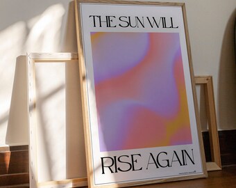 The Sun Will Rise Again Poster | Soulful Balance Of Mind Print | Pink Aura | Protect Your Energy Wall Art | Divine Feminine | Spiritual