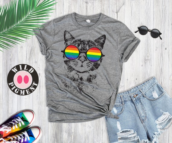 Funny Cat Gay Pride LGBT Rainbow Sunglasses Shirt Tank Top Funny Cat Gay Pride LGBT Rainbow Sunglasses Shirt Tank Top
