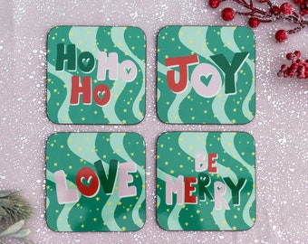 Christmas Coaster Set / Set of 4 Coasters / Christmas Gift  / Decoration / Homeware / Tableware