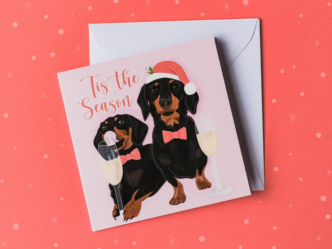 Dachshund Christmas Card / Sausage Dog Christmas Card / Funny Etsy UK