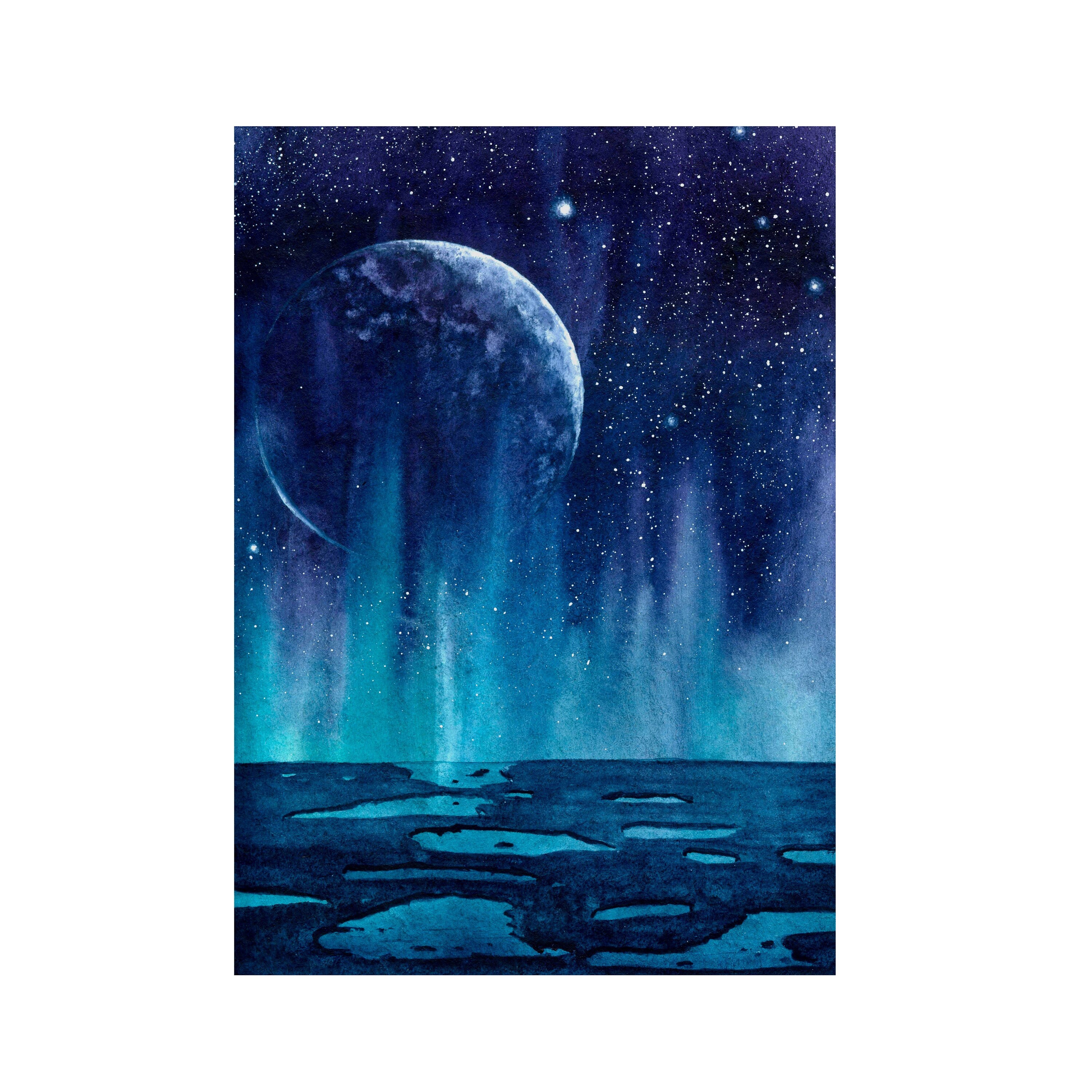 Space Watercolor Original Painting Galaxy Painting Space Etsy